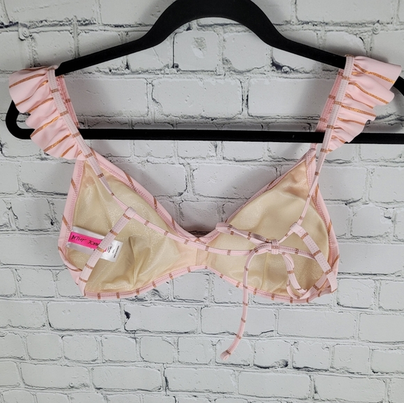 BETSEY JOHNSON | ruffle stripe swim bikini top - Picture 3 of 8
